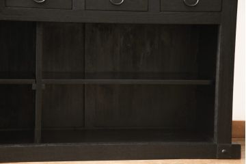 水屋箪笥をリペア&カスタム!全体を剥離し、黒色で再着色。(収納箪笥、重ね箪笥、食器棚、収納棚)