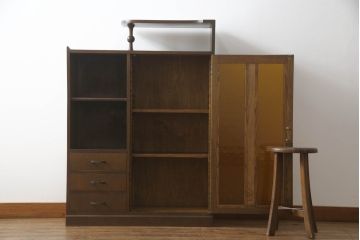 戸棚をリペア&カスタム!扉のガラスを模様入りのカラーガラスに変更。(収納棚、本箱、キャビネット、引き出し)