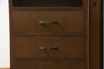 戸棚をリペア&カスタム!扉のガラスを模様入りのカラーガラスに変更。(収納棚、本箱、キャビネット、引き出し)