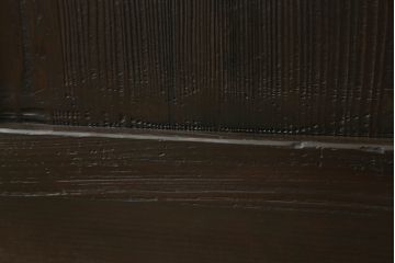 大正期の扉をリペア&カスタム!設置場所に合わせてリサイズ。マグネット式ラッチ金具を取り付け。濃い茶色で着色し仕上げ。(ドア、ガラスドア、片開きドア、木製ドア)