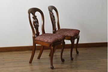 バルーンバックチェアをリペア&カスタム!高品質リペアを施し、座面は生地の張替え。(ダイニングチェア、椅子、イス)