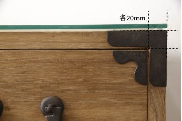 桐箪笥をリペア&カスタム!高品質リペアを施し、ガラス天板を取り付け。木地色仕上げ。(引き出し、収納箪笥、衣装箪笥、桐箪笥)