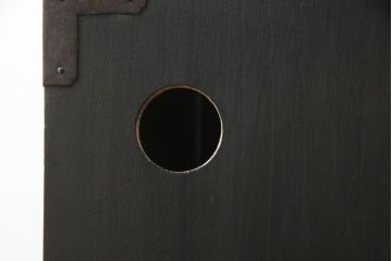 庄内箪笥ローボードをリぺ&カスタム!ヒノキ天板と木製の脚を取り付け、最上段の引き出しにフラップダウン加工。本体を黒と木味のツートンカラーに着色。(総桐箪笥、テレビ台、テレビボード、ローチェスト)