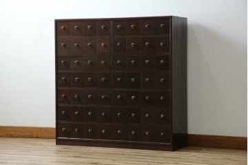 薬箪笥をリぺア&カスタム!同時購入の箪笥に合わせた色味に着色し、雰囲気を損なわぬよう仕上げ。(小物収納、総桐箪笥、総桐たんす、整理箪笥、チェスト)