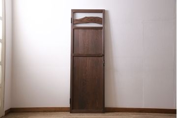 トイレ扉を新規製作!当店商品を参考にデザイン。ダイヤガラスを組み入れ。表示錠、鍵、蝶番、戸車を取り付け。(木製扉、建具)