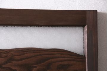 トイレ扉を新規製作!当店商品を参考にデザイン。ダイヤガラスを組み入れ。表示錠、鍵、蝶番、戸車を取り付け。(木製扉、建具)