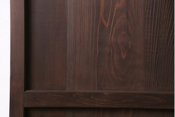 トイレ扉を新規製作!当店商品を参考にデザイン。ダイヤガラスを組み入れ。表示錠、鍵、蝶番、戸車を取り付け。(木製扉、建具)