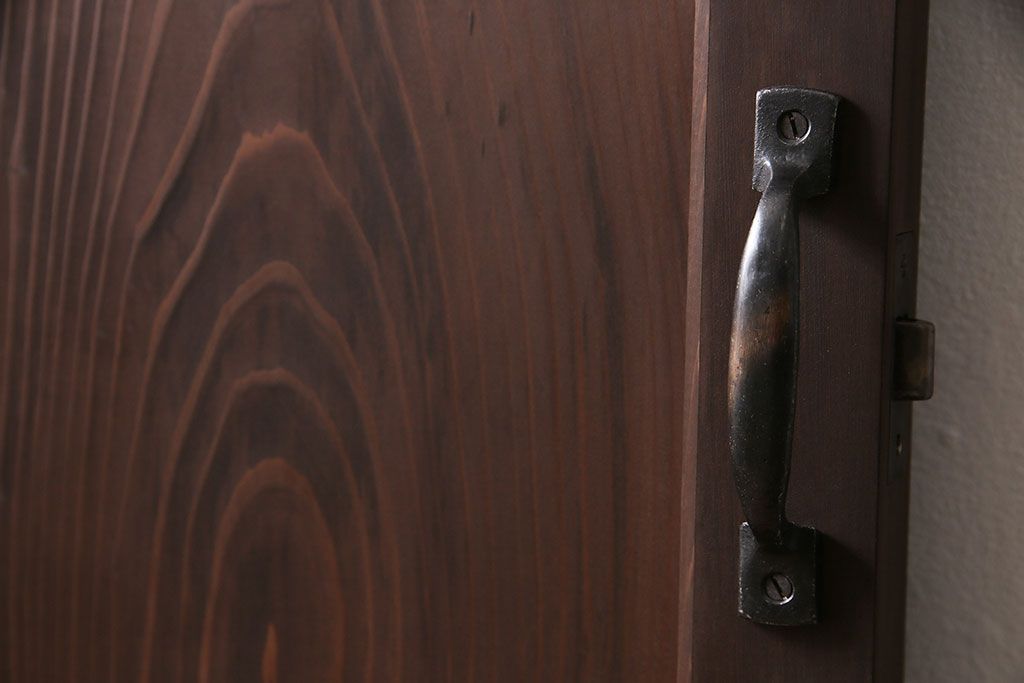 トイレ扉を新規製作!当店商品を参考にデザイン。ダイヤガラスを組み入れ。表示錠、鍵、蝶番、戸車を取り付け。(木製扉、建具)