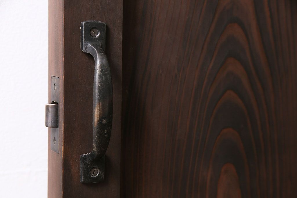 トイレ扉を新規製作!当店商品を参考にデザイン。ダイヤガラスを組み入れ。表示錠、鍵、蝶番、戸車を取り付け。(木製扉、建具)