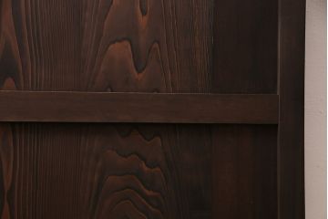 トイレ扉を新規製作!当店商品を参考にデザイン。ダイヤガラスを組み入れ。表示錠、鍵、蝶番、戸車を取り付け。(木製扉、建具)