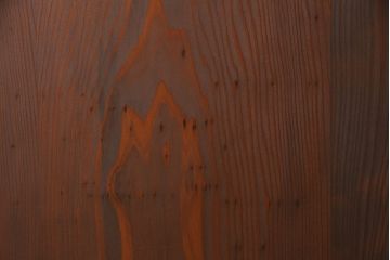 片引き戸を新規製作!戸車、引き手、表示錠を取り付け。麻の葉模様ガラス、ダイヤガラスを組み入れ。濃い茶色で着色し仕上げ。(建具)