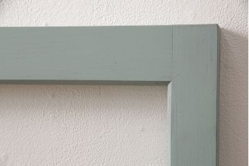 ガラス窓を新規製作!クリアガラスを組み入れ。バターミルクペイントのブルー系でペイント仕上げ。(ガラス戸、建具)