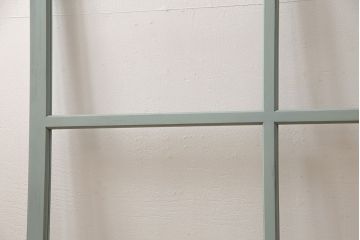 ガラス窓を新規製作!クリアガラスを組み入れ。バターミルクペイントのブルー系でペイント仕上げ。(ガラス戸、建具)