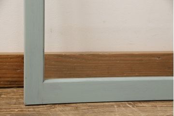 ガラス窓を新規製作!クリアガラスを組み入れ。バターミルクペイントのブルー系でペイント仕上げ。(ガラス戸、建具)