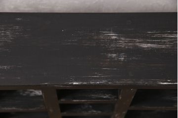 壁掛けマス目棚を新規製作!背面なし。艶消しブラックのエイジング塗装で仕上げ。(ロッカー、棚、オープンラック)