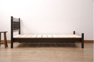 松本民芸家具のベッドフレーム用すのこを新規製作!デザイン、色味は当店商品を参考。(木製ベッド)