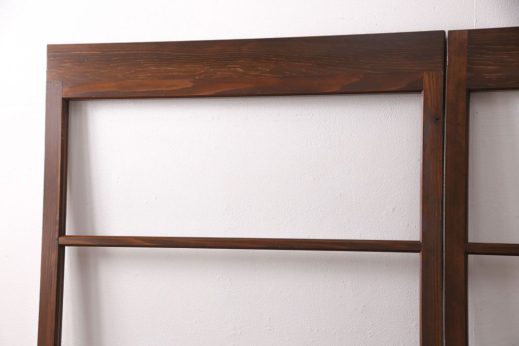 ガラス戸1枚を新規製作!当店商品2枚と同デザインで製作し、3枚セットに。戸車・引き手を取り付け。クリアガラスを組み入れ・入れ替え。(引き戸、建具)