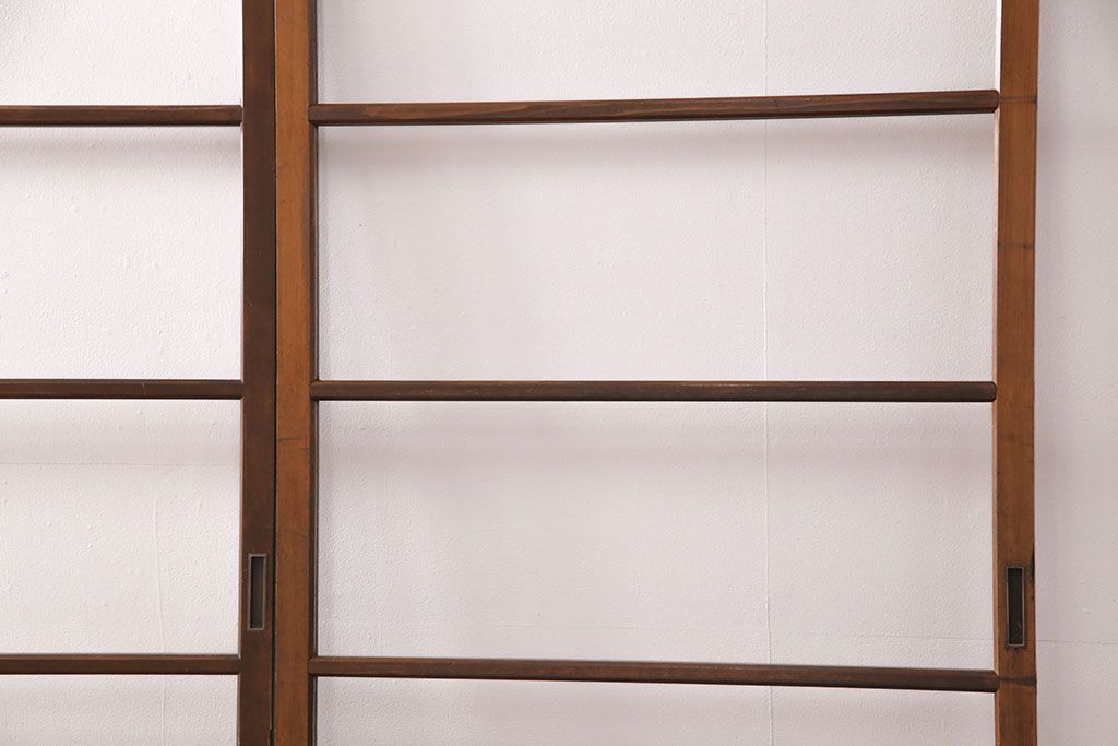 ガラス戸1枚を新規製作!当店商品2枚と同デザインで製作し、3枚セットに。戸車・引き手を取り付け。クリアガラスを組み入れ・入れ替え。(引き戸、建具)