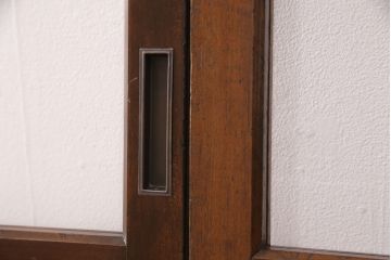 ガラス戸1枚を新規製作!当店商品2枚と同デザインで製作し、3枚セットに。戸車・引き手を取り付け。クリアガラスを組み入れ・入れ替え。(引き戸、建具)