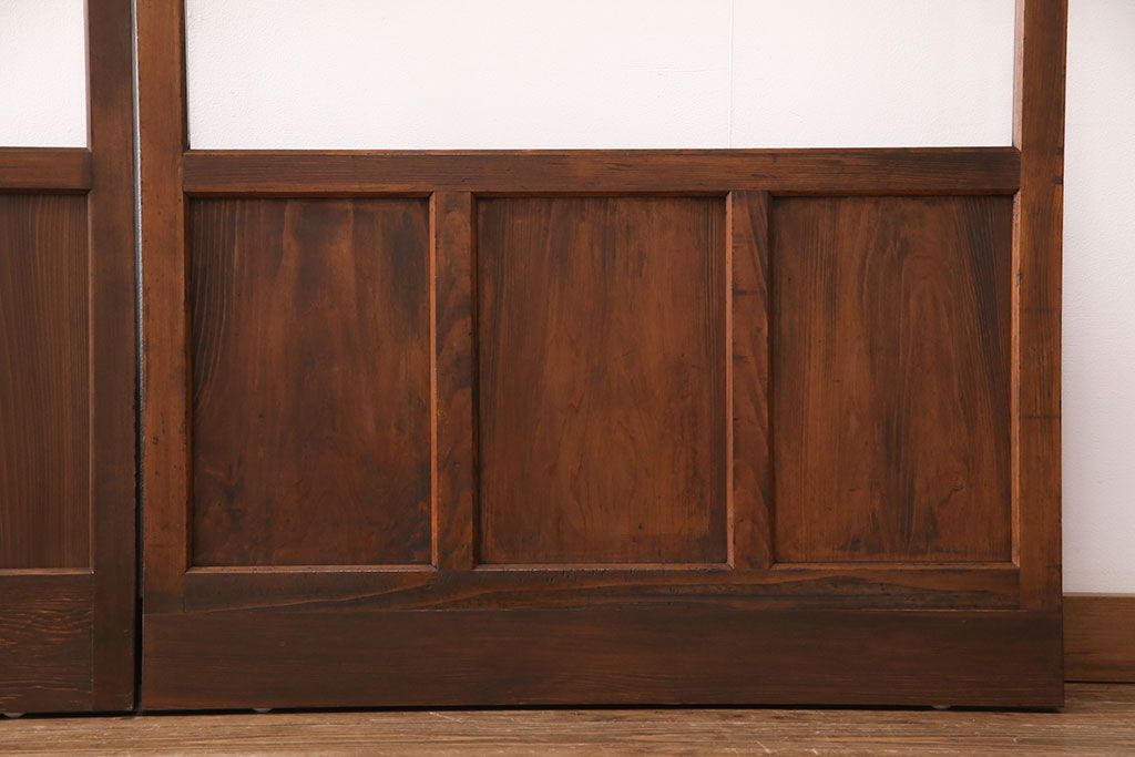 ガラス戸1枚を新規製作!当店商品2枚と同デザインで製作し、3枚セットに。戸車・引き手を取り付け。クリアガラスを組み入れ・入れ替え。(引き戸、建具)