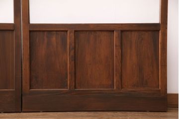 ガラス戸1枚を新規製作!当店商品2枚と同デザインで製作し、3枚セットに。戸車・引き手を取り付け。クリアガラスを組み入れ・入れ替え。(引き戸、建具)