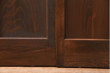 ガラス戸1枚を新規製作!当店商品2枚と同デザインで製作し、3枚セットに。戸車・引き手を取り付け。クリアガラスを組み入れ・入れ替え。(引き戸、建具)