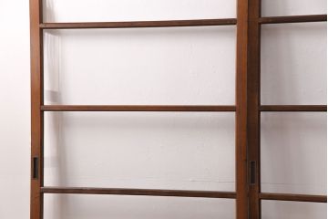 ガラス戸1枚を新規製作!当店商品2枚と同デザインで製作し、3枚セットに。戸車・引き手を取り付け。クリアガラスを組み入れ・入れ替え。(引き戸、建具)