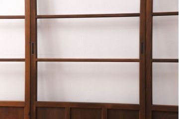 ガラス戸1枚を新規製作!当店商品2枚と同デザインで製作し、3枚セットに。戸車・引き手を取り付け。クリアガラスを組み入れ・入れ替え。(引き戸、建具)