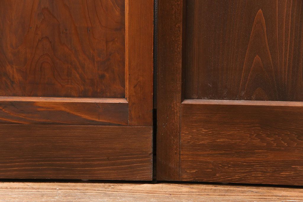 ガラス戸1枚を新規製作!当店商品2枚と同デザインで製作し、3枚セットに。戸車・引き手を取り付け。クリアガラスを組み入れ・入れ替え。(引き戸、建具)