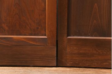 ガラス戸1枚を新規製作!当店商品2枚と同デザインで製作し、3枚セットに。戸車・引き手を取り付け。クリアガラスを組み入れ・入れ替え。(引き戸、建具)