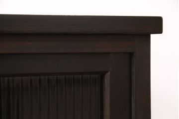 テレビ台を新規製作!建具はモールガラスを組み入れ、下部に引き出しを設置。同時購入の商品と色を合わせて着色し仕上げ。(テレビボード、収納棚、戸棚、ローボード)