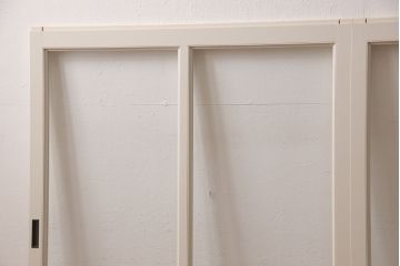 ガラス窓2枚を新規製作!アンティークホワイトでペイント仕上げ。(ガラス戸、引き戸)