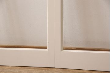 ガラス窓2枚を新規製作!アンティークホワイトでペイント仕上げ。(ガラス戸、引き戸)