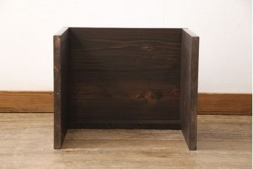 コの字型のラックを新規製作!厚みのあるヒノキ無垢使用。(棚、テーブル)