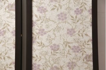 押し入れ用両開き戸を新規製作!表面にウィリアム・モリスの生地を使用し、洋風な扉に。(ふすま、建具)