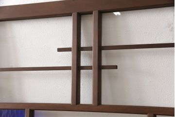 ガラス戸2枚を新規製作!お好みの色ガラスを使用し、レトロな仕上がりに。(建具、引き戸)