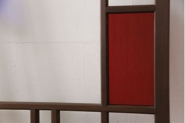 ガラス戸2枚を新規製作!お好みの色ガラスを使用し、レトロな仕上がりに。(建具、引き戸)