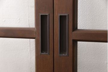 ガラス戸2枚を新規製作!お好みの色ガラスを使用し、レトロな仕上がりに。(建具、引き戸)
