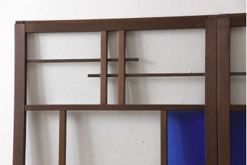 ガラス戸2枚を新規製作!お好みの色ガラスを使用し、レトロな仕上がりに。(建具、引き戸)