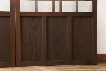 ガラス戸2枚を新規製作!お好みの色ガラスを使用し、レトロな仕上がりに。(建具、引き戸)