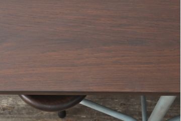 格納スツール8脚付きテーブルを新規製作!鉄脚を淡い青緑色にペイント。(ダイニングテーブル、作業台)