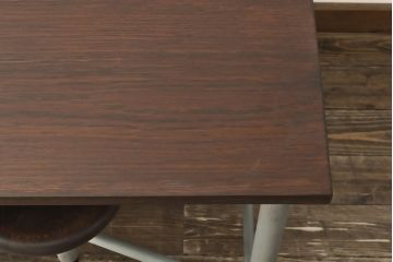 格納スツール8脚付きテーブルを新規製作!鉄脚を淡い青緑色にペイント。(ダイニングテーブル、作業台)