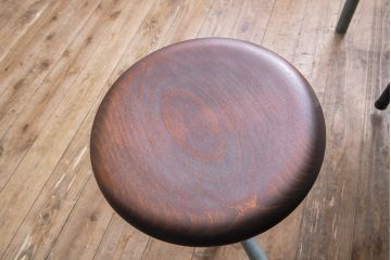 格納スツール8脚付きテーブルを新規製作!鉄脚を淡い青緑色にペイント。(ダイニングテーブル、作業台)