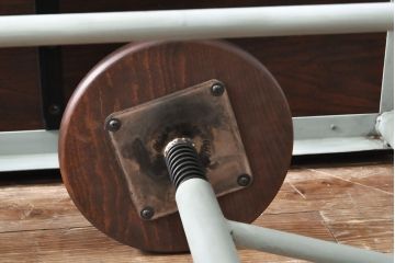 格納スツール8脚付きテーブルを新規製作!鉄脚を淡い青緑色にペイント。(ダイニングテーブル、作業台)