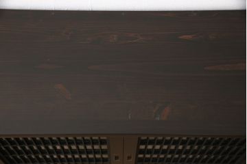 サイドボードを新規製作!木製脚、可動式の棚板を取り付け。建具に麻の葉模様のガラスを使用。(収納棚、戸棚、サイドキャビネット)