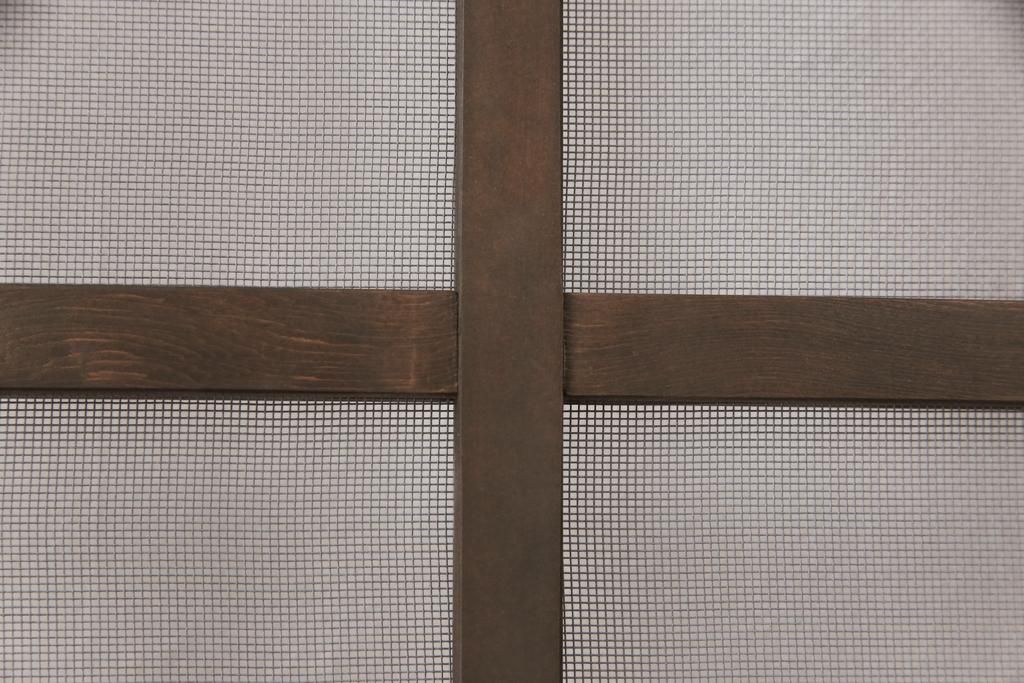 小窓付き木製ドアを新規製作!通気口扉にすりガラスを使用。本体は外部用塗装で仕上げ。(扉)