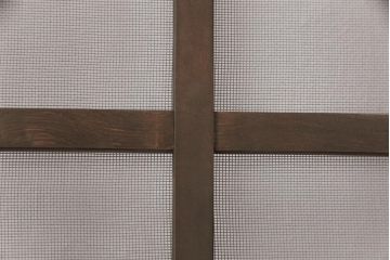 小窓付き木製ドアを新規製作!通気口扉にすりガラスを使用。本体は外部用塗装で仕上げ。(扉)