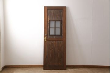 小窓付き木製ドアを新規製作!通気口扉にすりガラスを使用。本体は外部用塗装で仕上げ。(扉)