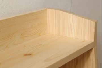 台形本棚を新規製作!無着色、クリアワックスで仕上げ。(オープンラック、ブックシェルフ、ロッカー、無塗装)