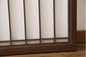 組子障子戸4枚×2セットを新規製作!当店のオーダー建具を参考にご希望のサイズで障子戸を製作。引手を取り付け、プラスチック障子紙を新たに張り、当店商品を参考に着色。(引き戸、建具)